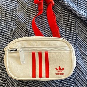 Red and White Adidas Waist (Fanny) Bag